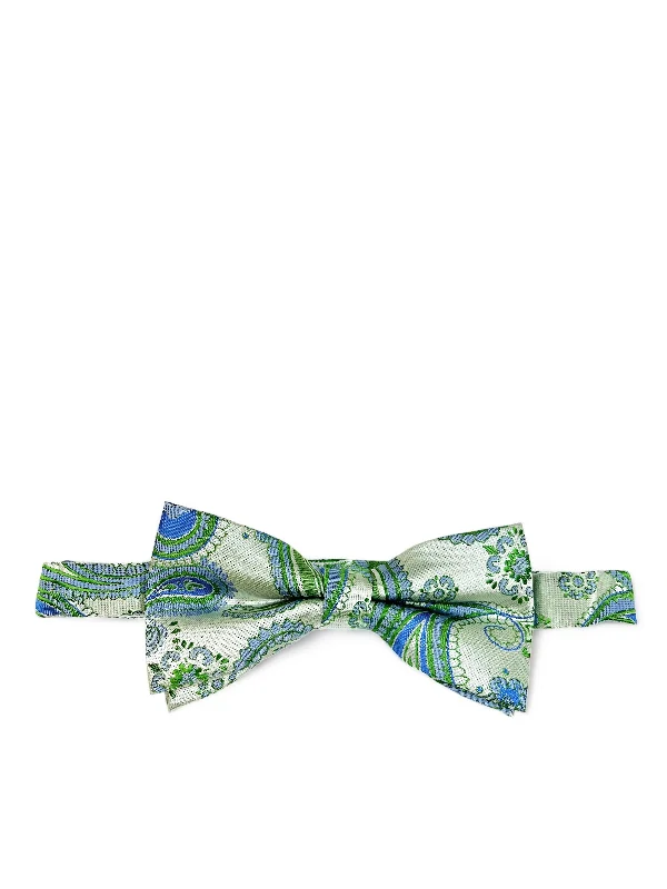 Green Artisan Paisley Bow Tie