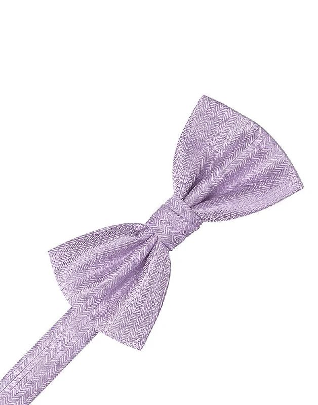 Lavender Herringbone Bow Tie