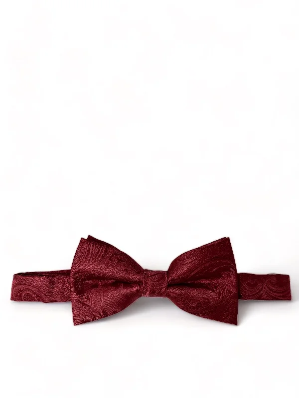 Classic Burgundy Paisley Bow Tie