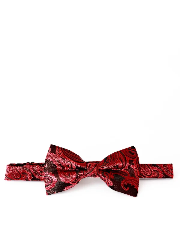 Red and Black Paisley Bow Tie