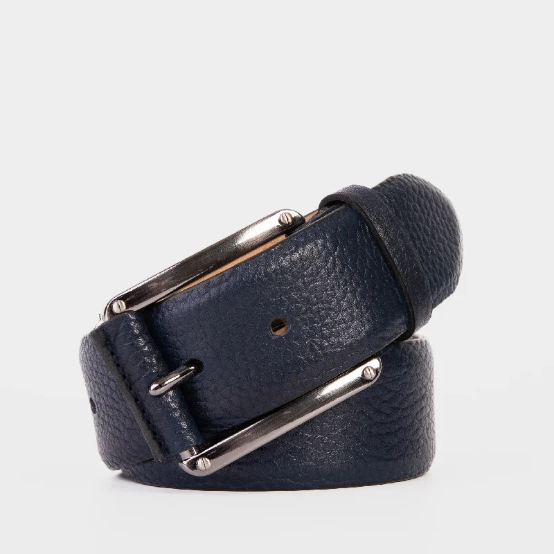 The Draco Navy Calfskin Belt