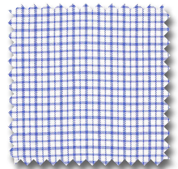 Medium Blue Check 2Ply Broadcloth - Custom Dress Shirt