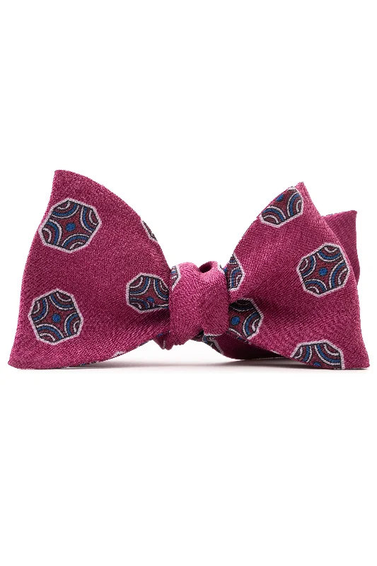 Dark Mauve Fancy Tile Butterfly Bow Tie