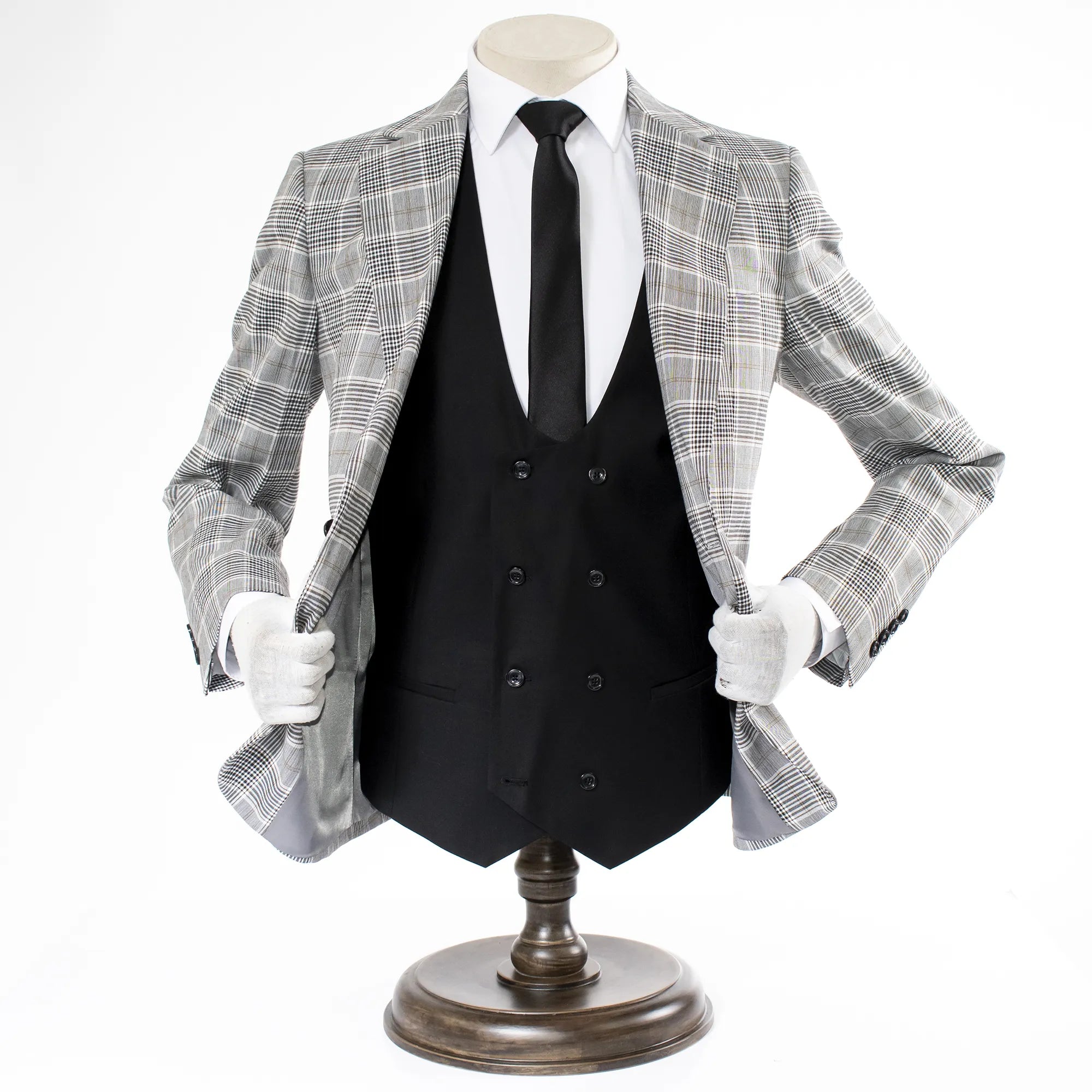 Gray Glen Check 3-Piece Regular-Fit Suit