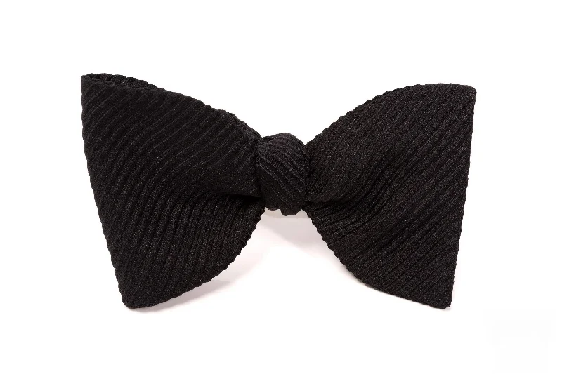 Black Single-End Wide Rib Grosgrain Bow Tie