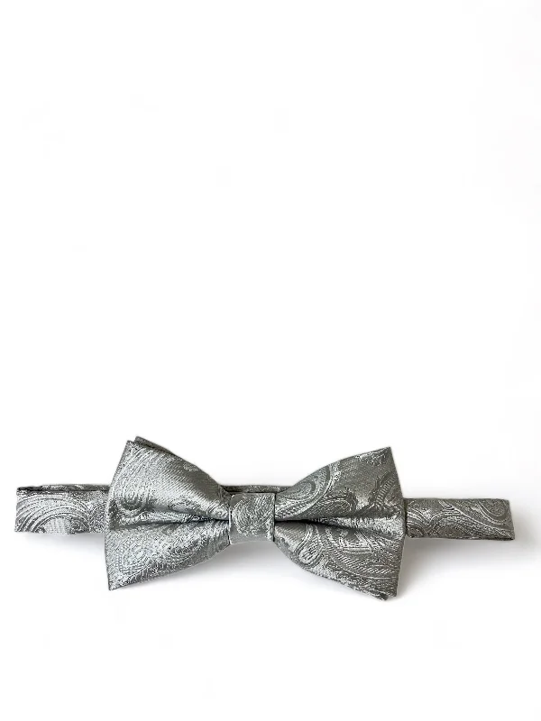 Classic Grey Paisley Bow Tie