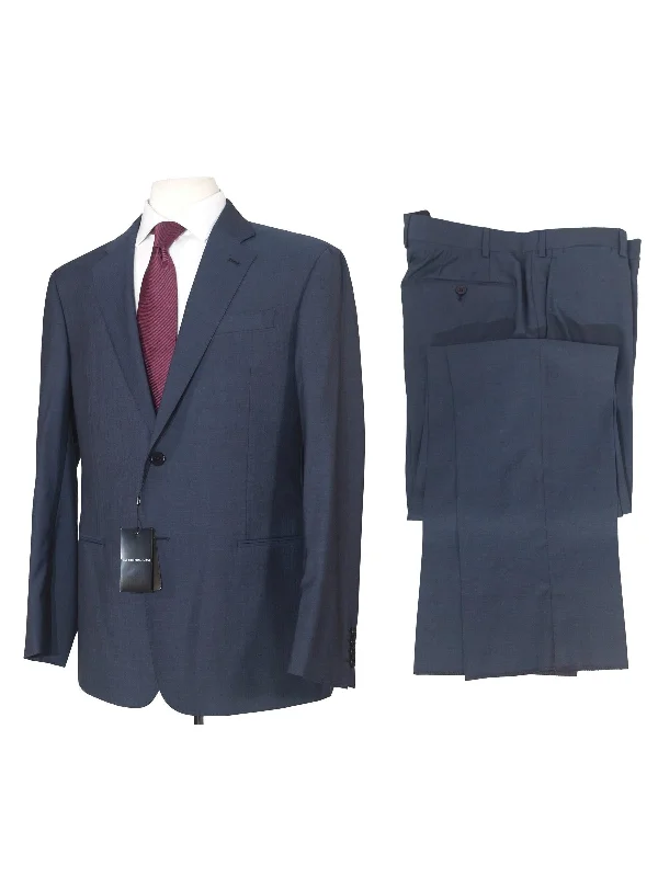 Emporio Armani G-Line Mens 42R Blue Birdseye 100% Wool 2 Piece Suit