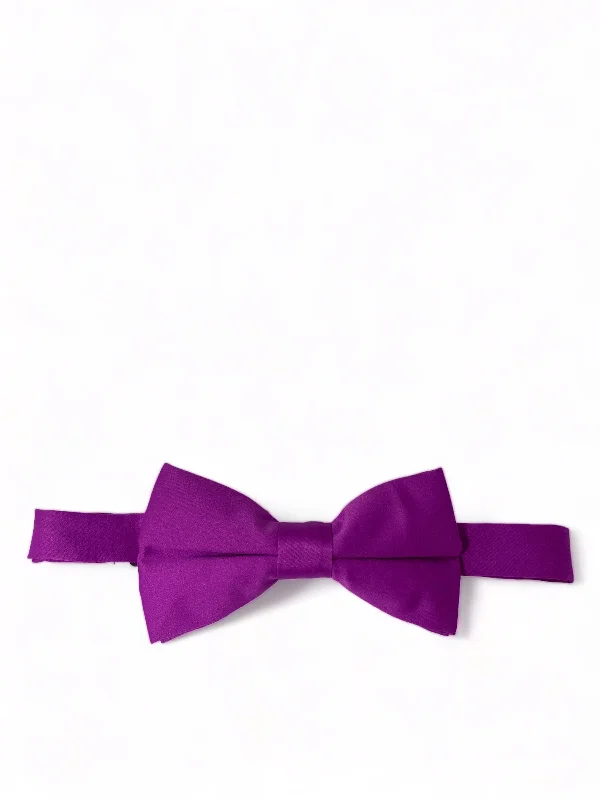 Solid Plum Pre-Tied Bow Tie