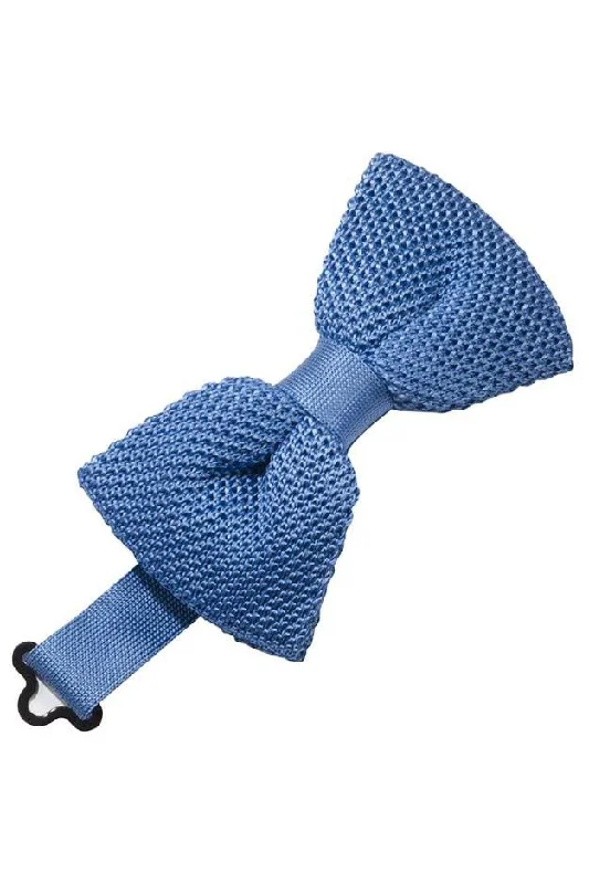 Leisure Blue Silk Knit Bow Tie