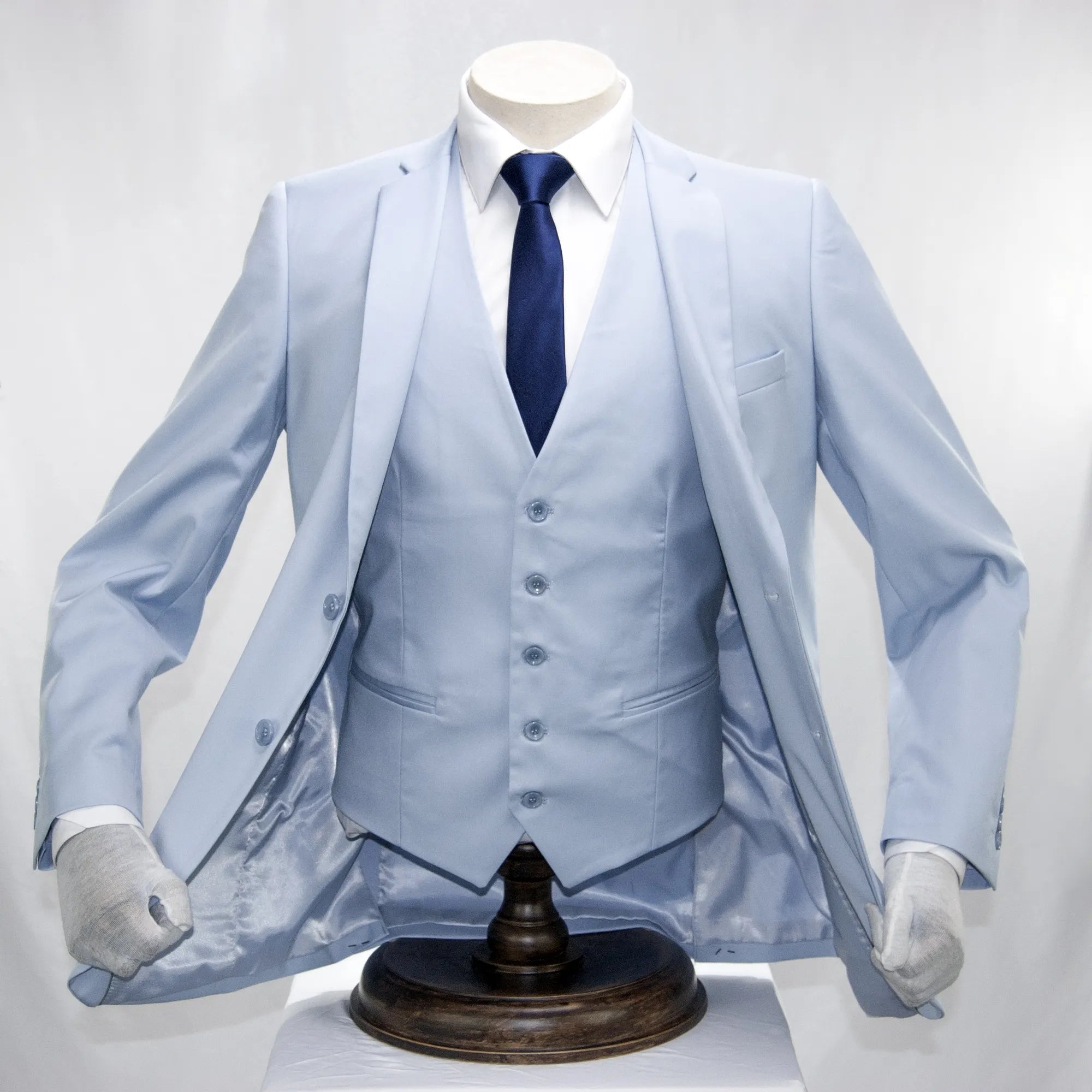 Sky Blue Premium 3-Piece Slim-Fit Suit