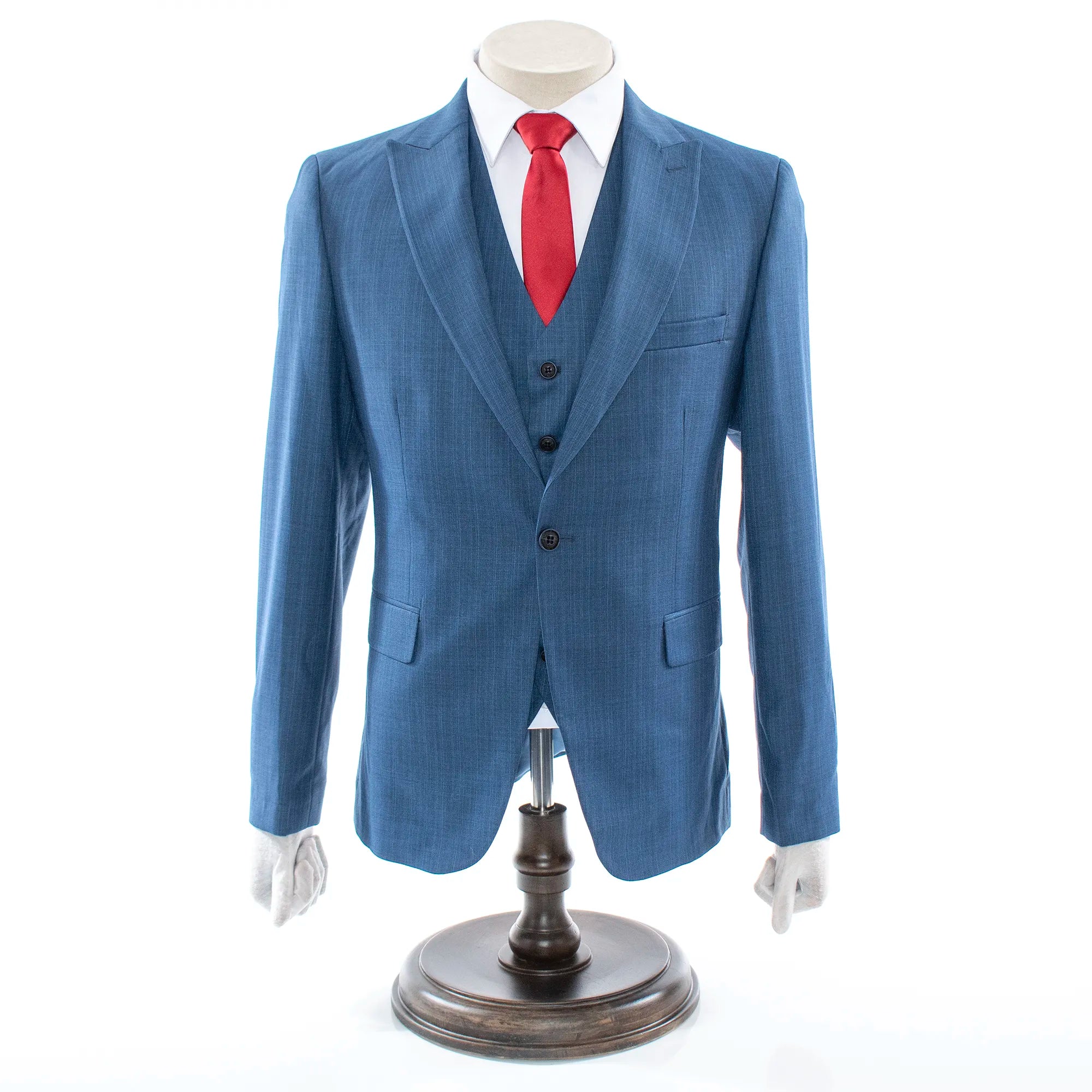 Pierce | Sapphire Blue Twill 3-Piece Tailored-Fit Suit