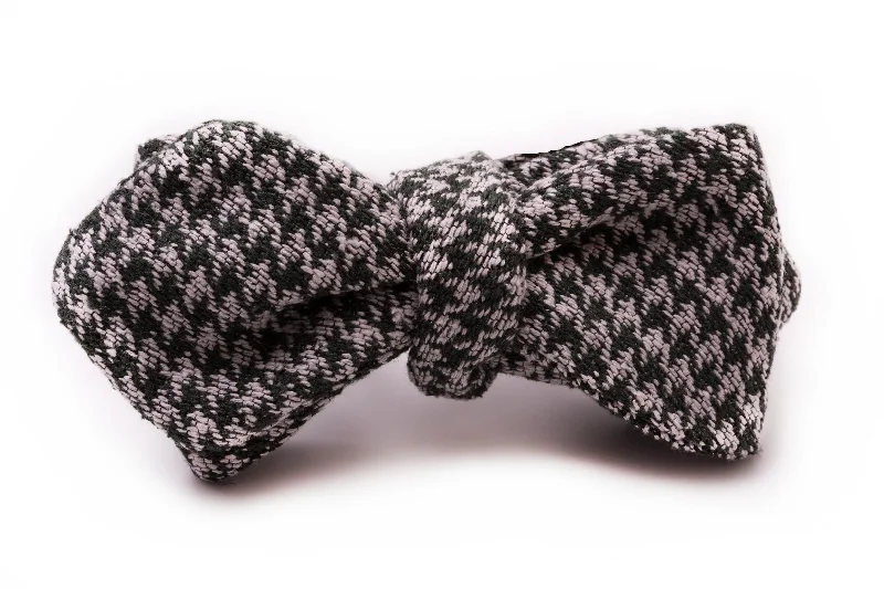 Green & Gray Houndstooth Silk Bourette Bow Tie