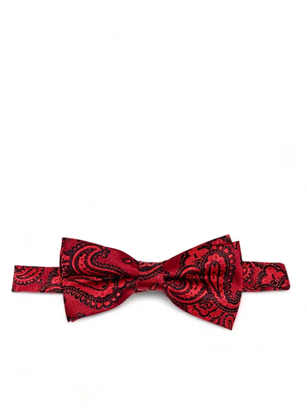 Red Fashionable Paisley Bow Tie