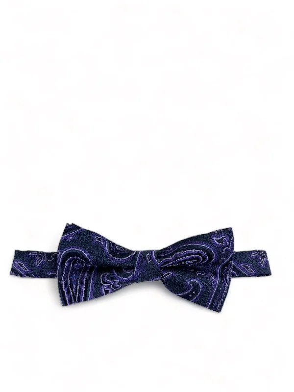 Dahlia Purple Rough Paisley Men's Bow Tie