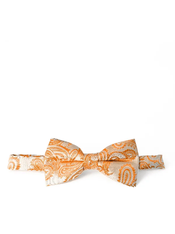 Orange Paisley Bow Tie