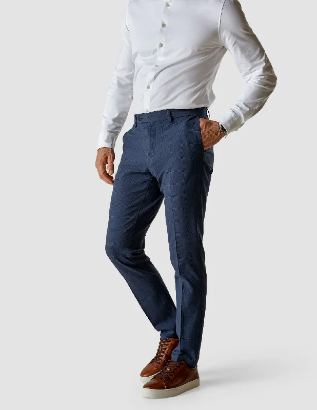 Essential Suit Pants Slim Royal Blue Check