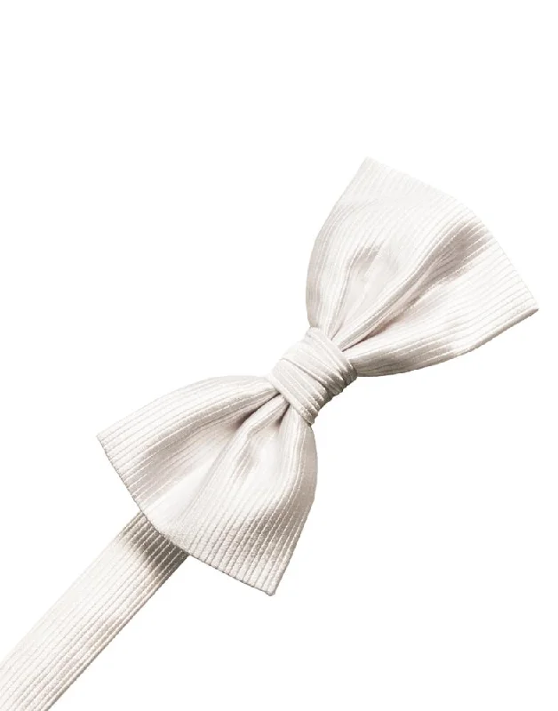 Ivory Faille Silk Bow Tie