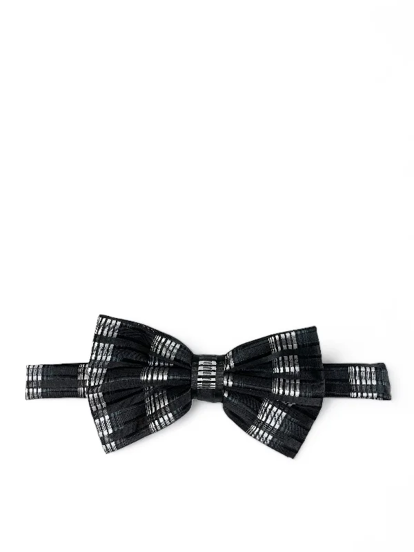 Black and White Men's Bow Tie and Pocket Square