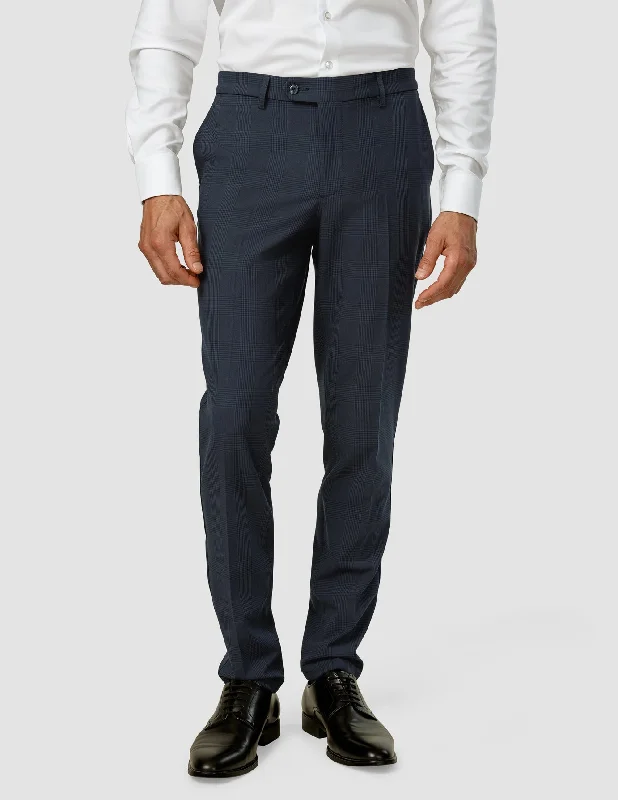 Essential Suit Pants Slim Dark Blue Check