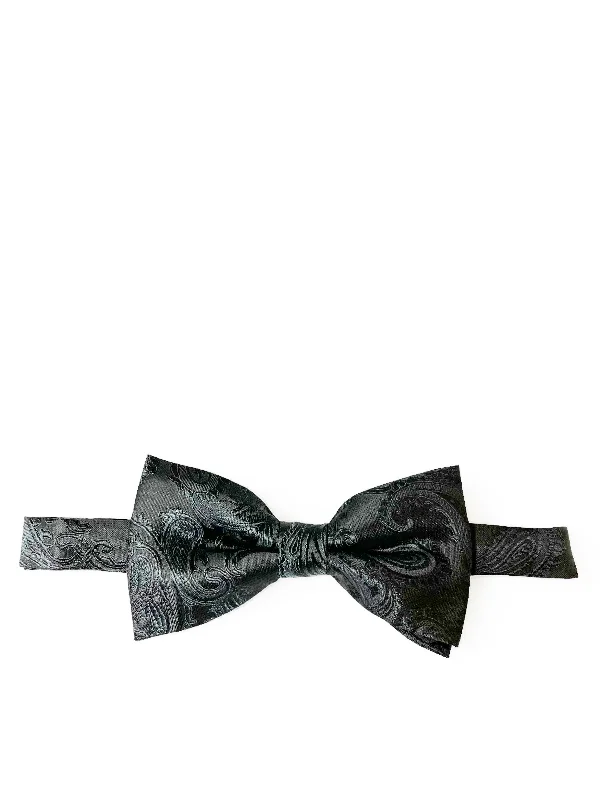 Classic Charcoal Paisley Bow Tie