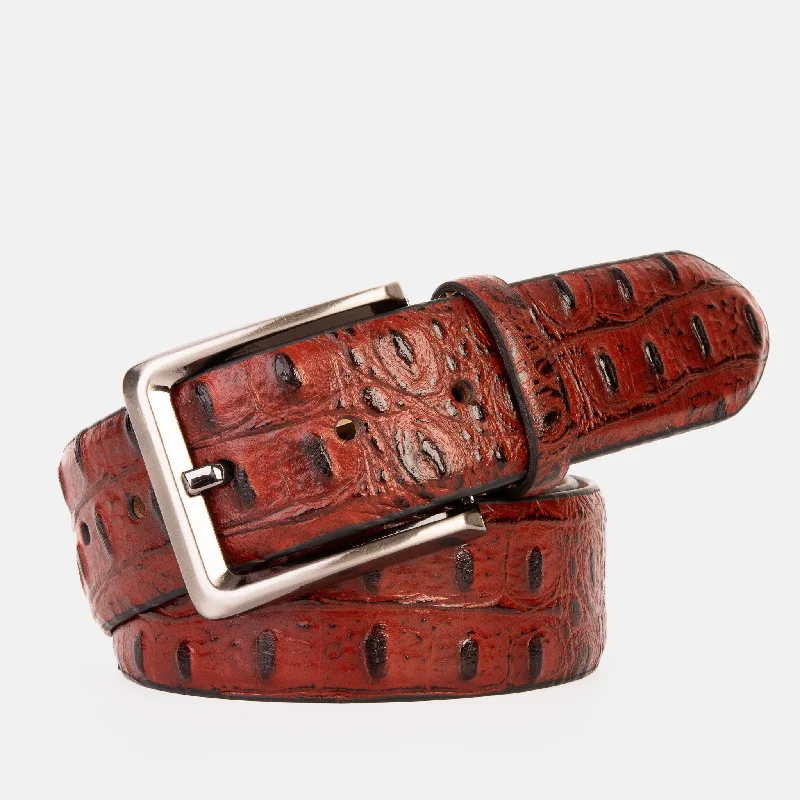 The Savamala Burgundy Leather Belt