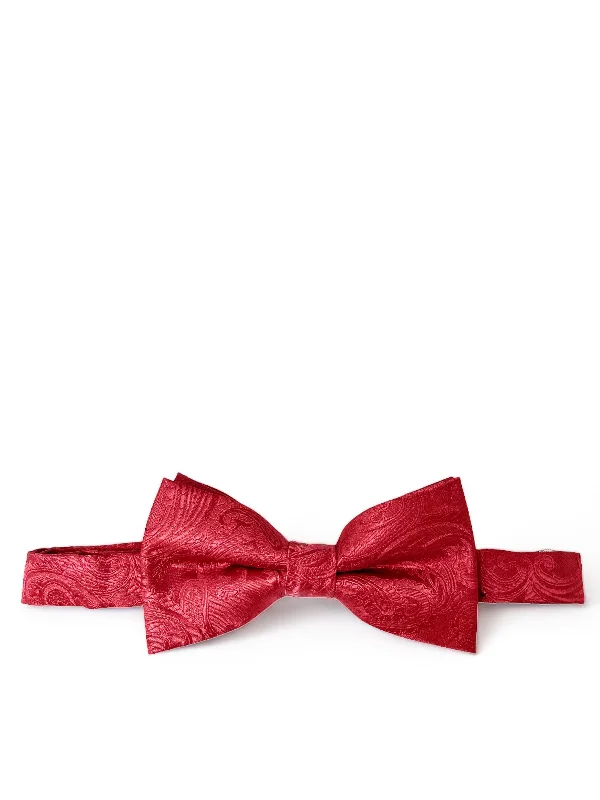 True Red Paisley Bow Tie