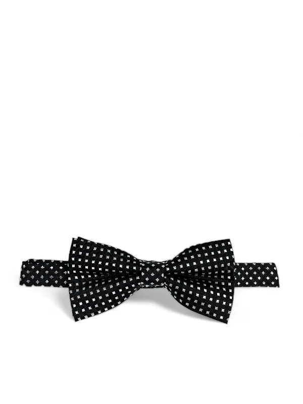 Black Classic Diamond Patterned Bow Tie