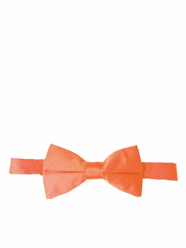 Solid Coral Pre-Tied Bow Tie