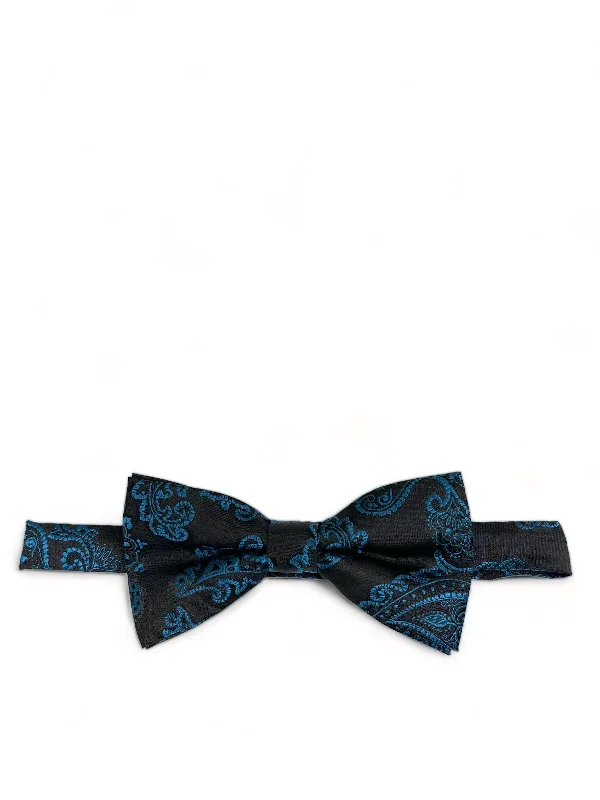 Petrol Blue Formal Paisley Bow Tie