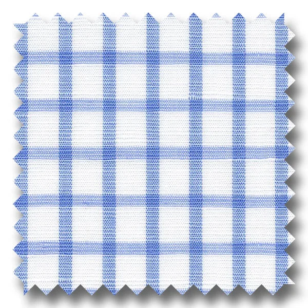 Light Blue Check 170 2Ply Linen - Custom Dress Shirt