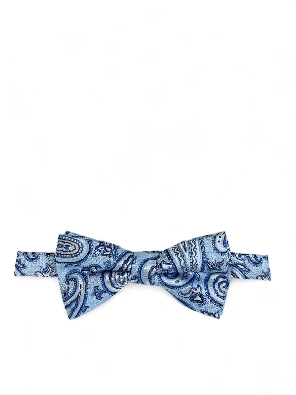 Light Blue Rough Paisley Men's Bow Tie