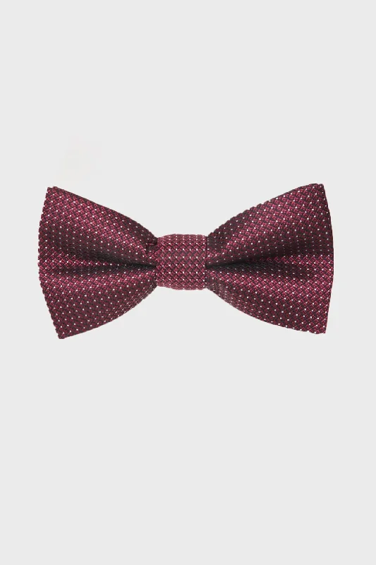 Patterned Navy Bow Tie, Burgundy 9