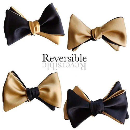 Black & Gold Butterfly Bow Tie