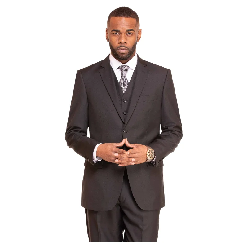 3pc  Black Sharkskin Suit