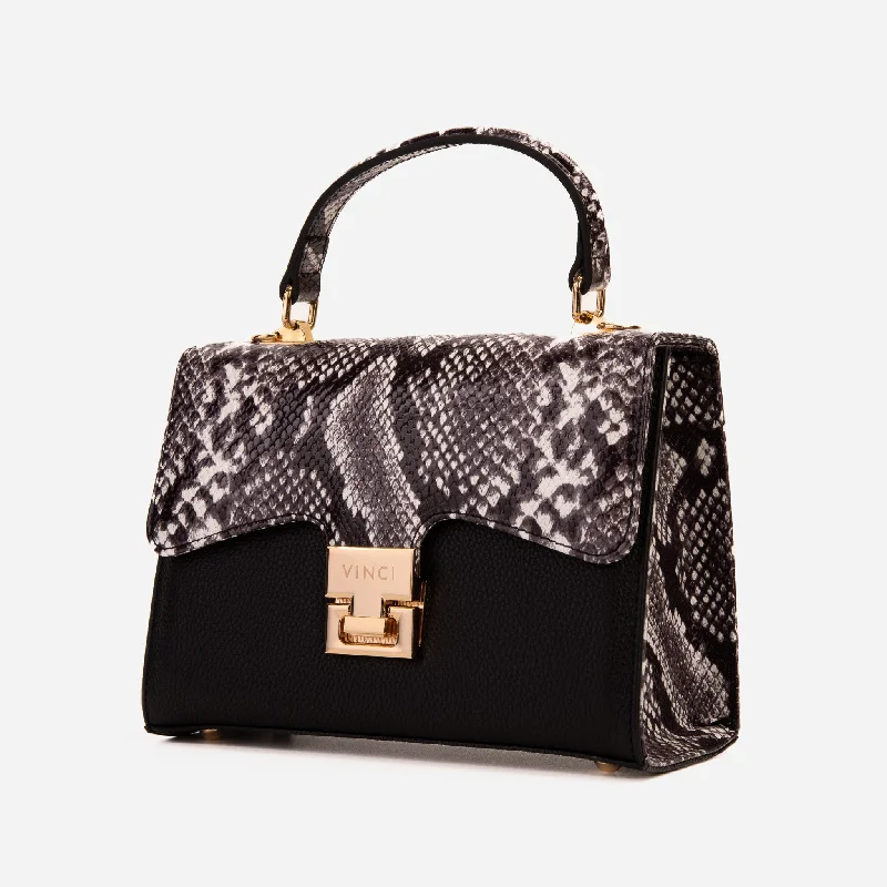 The Venezia Black Leather Handbag