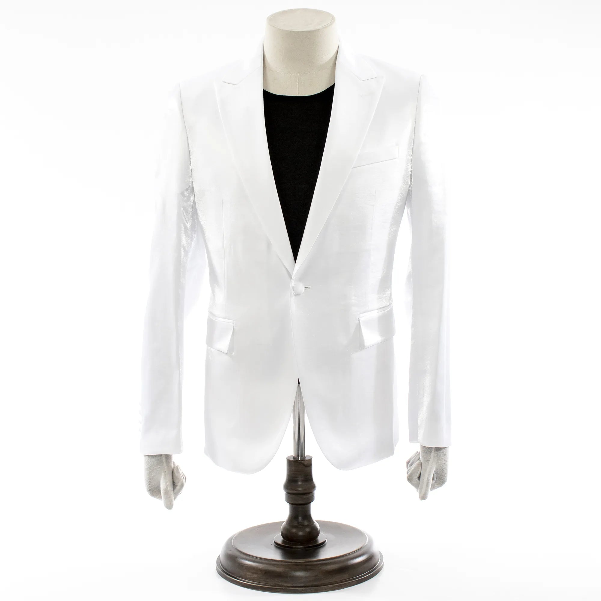 White Metallic 2-Piece Slim-Fit Suit