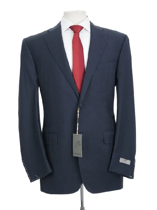 Canali 1934 Mens Blue Check 42L Drop 7 Modern Fit 100% Wool 2 Piece Suit