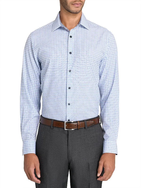 Square Motif Performance Dress Shirt