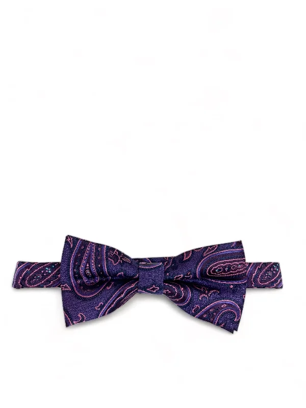 Patrician Purple Rough Paisley Men's Bow Tie