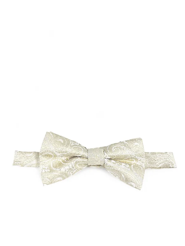 Classic Formal Ivory Paisley Bow Tie