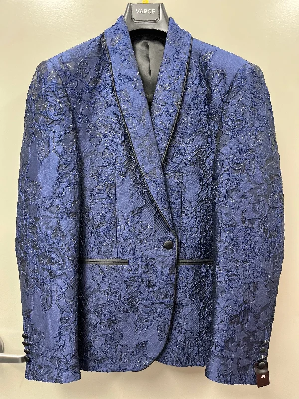 Varce Blue Embossed Jacket