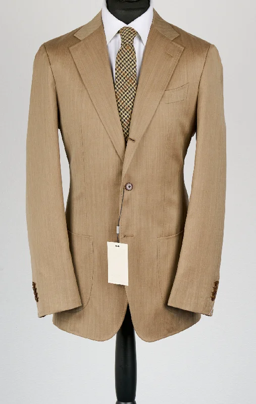 New Suitsupply Havana Tulip Mid Brown Herringbone Pure Wool Unlined Suit - Size 36S, 36R, 38R, 40S, 40R, 40L, 42S, 42R, 44S, 44R, 48R