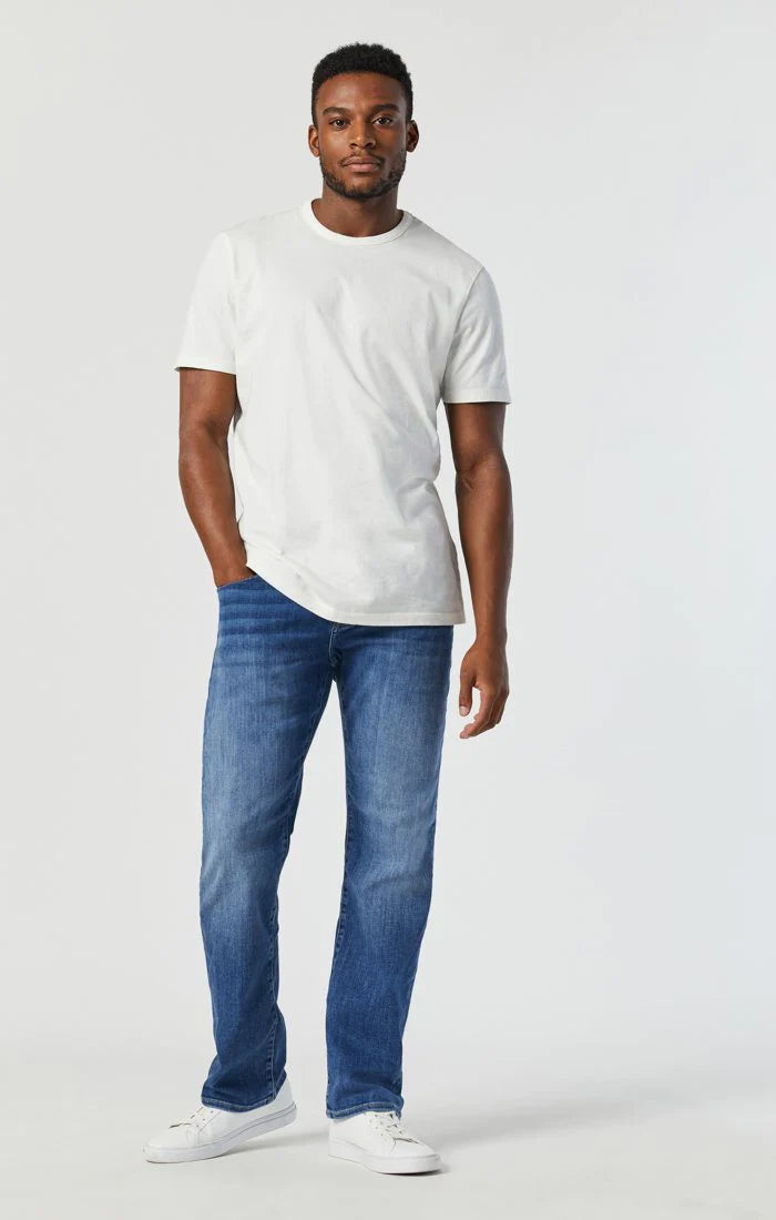 Mavi "Marcus" Slim Straight Leg Jeans - Mid Foggy