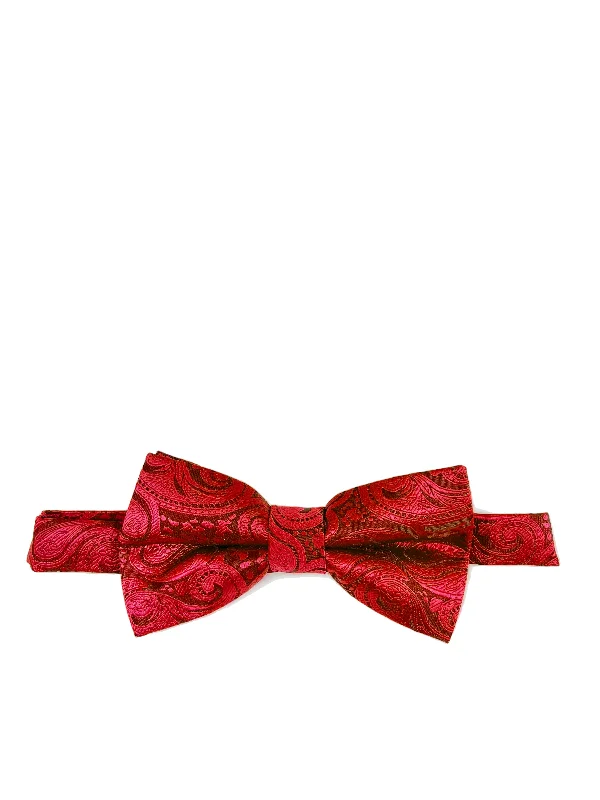 Classic True Red Paisley Bow Tie