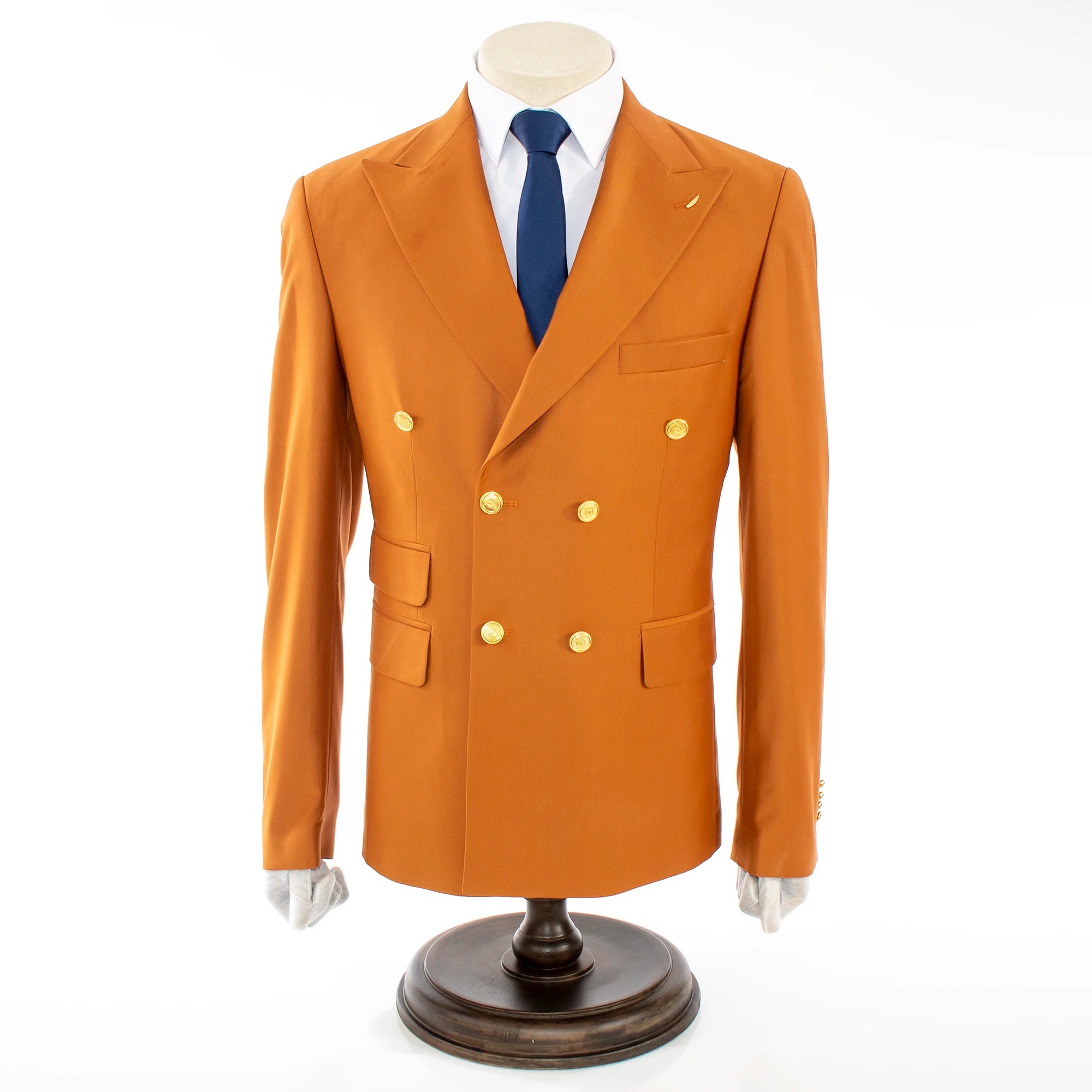 Rust Double-Breasted 2-Piece Slim-Fit Suit