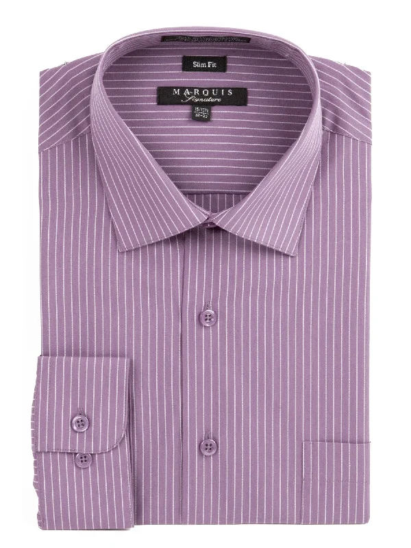 Marquis Men's Pin Striped Slim Fit Dress Shirt