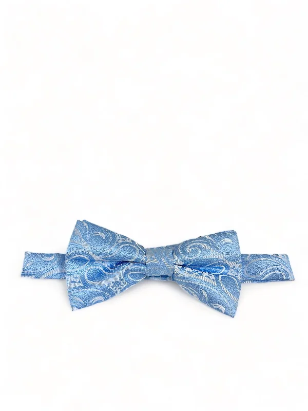 Classic Formal Sky Blue Paisley Bow Tie