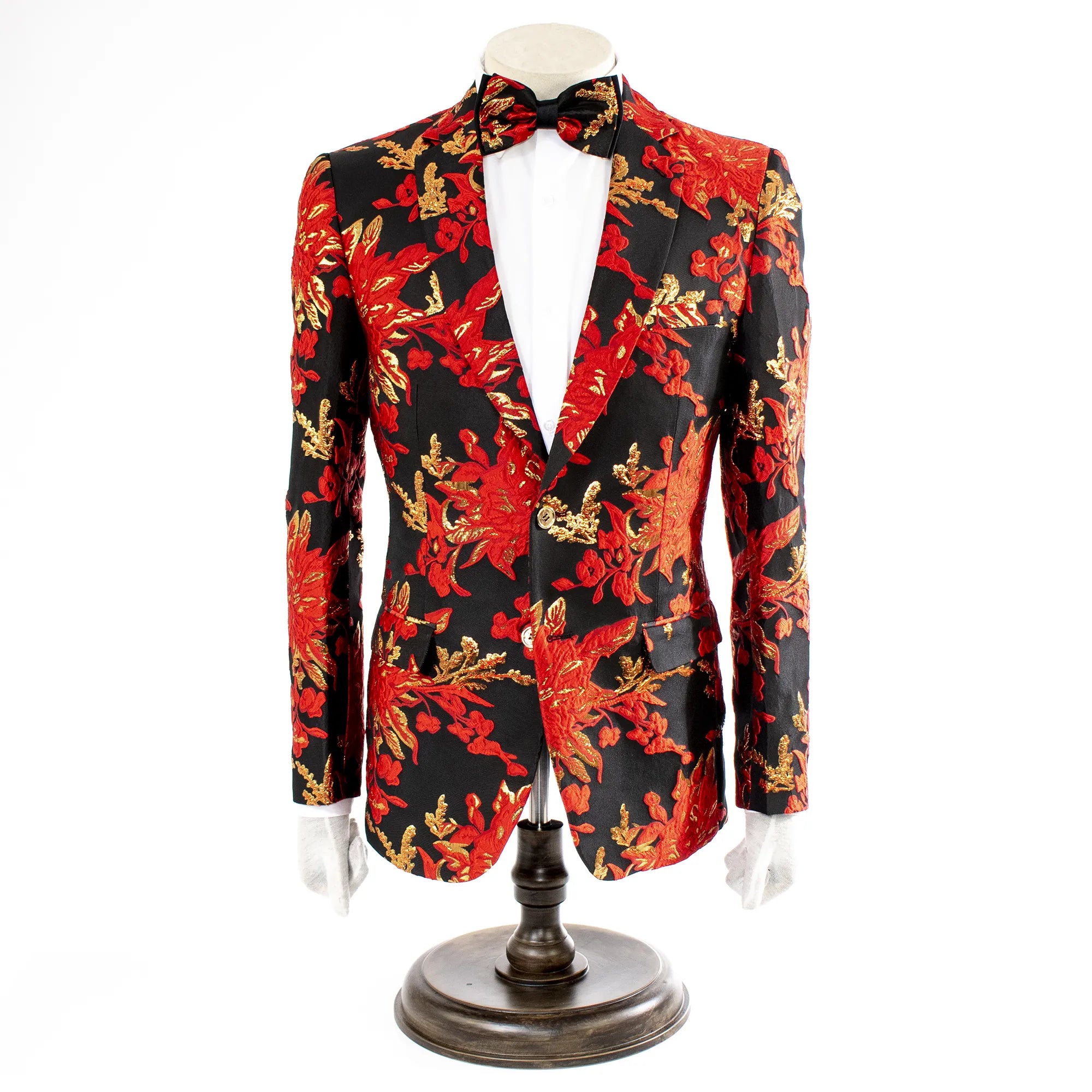 Red and Gold Damask Two-Piece Suit