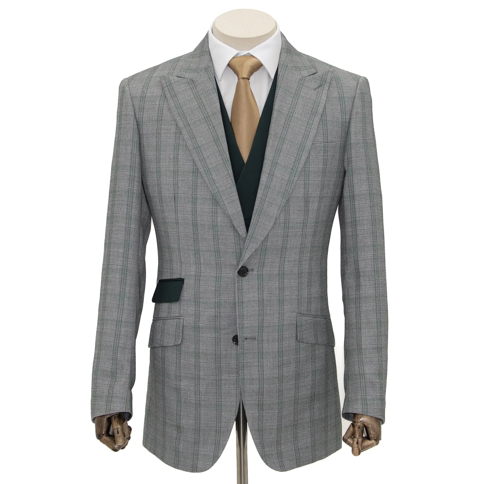 Sage Plaid 3-Piece Tailored-Fit Suit