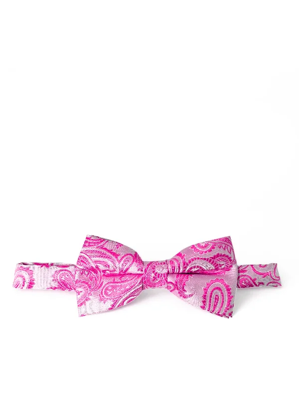 Hot Pink Paisley Bow Tie